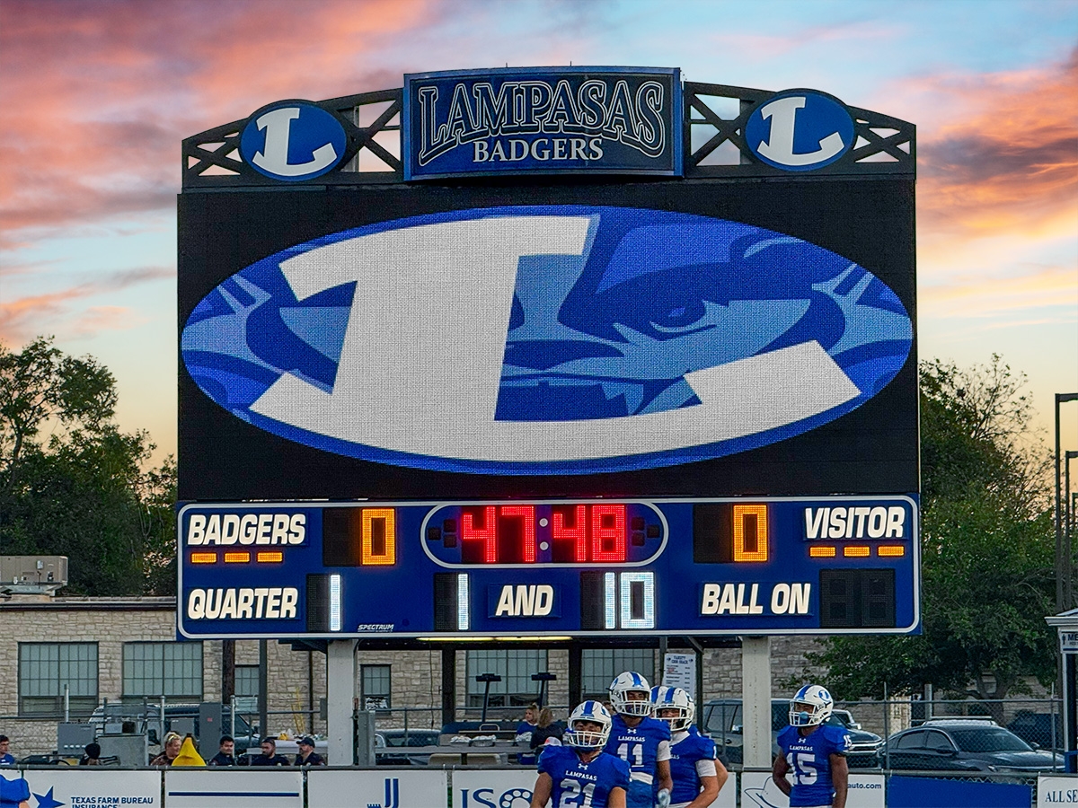 Lampasas ISD Badger Field; S16mm, 10' x 24', and Model FB-11424, 4'6" x 24'